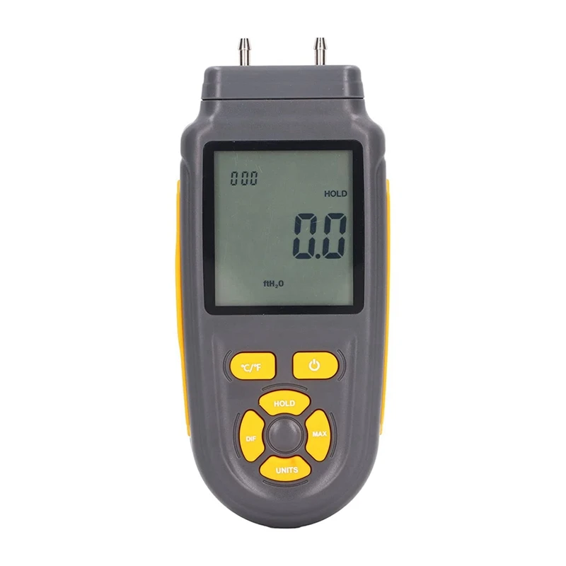 

Digital Pressure Gauge Wide Range Differential Pressure Meter Handheld Manometer Dual Port Manometer Gas Pressure Tester
