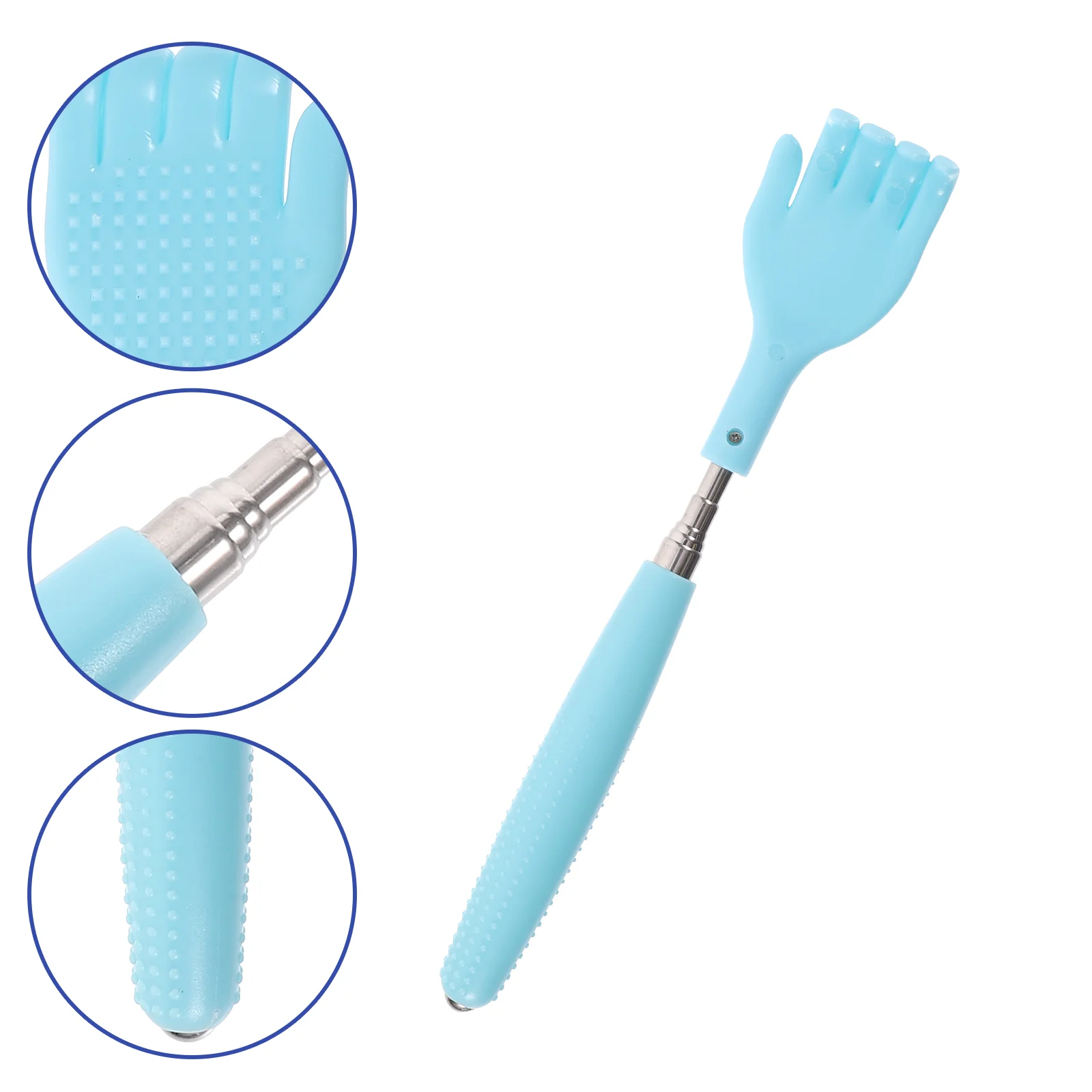 Трейлинговый телескопический скребок для спины из нержавеющей стали синий