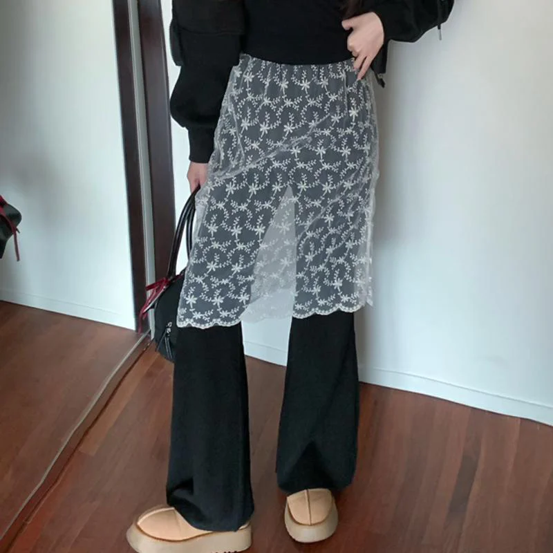 Y2K весенне-осенние искусственные брюки из двух предметов женские 2022 новые