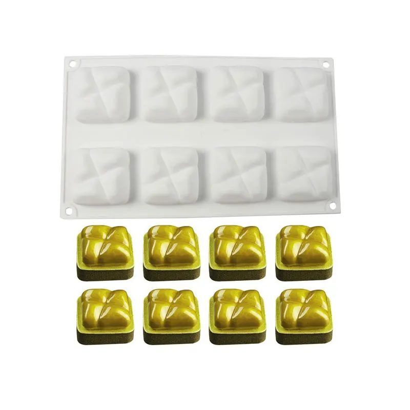 

8 Cavity Silicone Cake Baking Mold for Chocolate Mousse Ice Cream Jelly Pudding Dessert Bread Bakeware Pan Decorating Tools