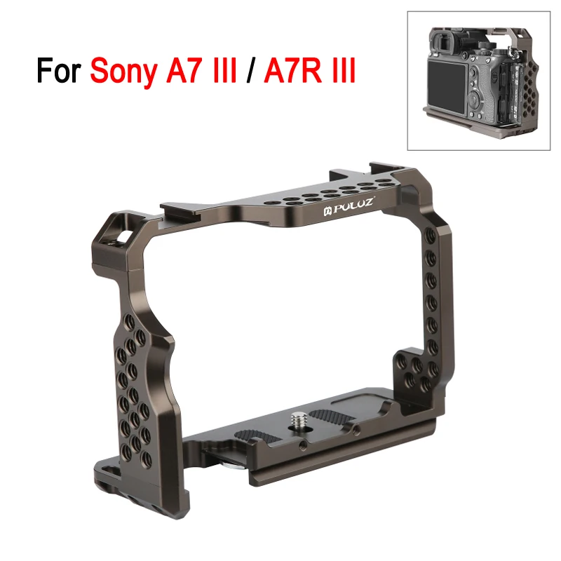 Клетка для камеры из алюминиевого сплава PULUZ Sony A7 III A7R A7M3 с отверстиями 1/4 3/8 гайки