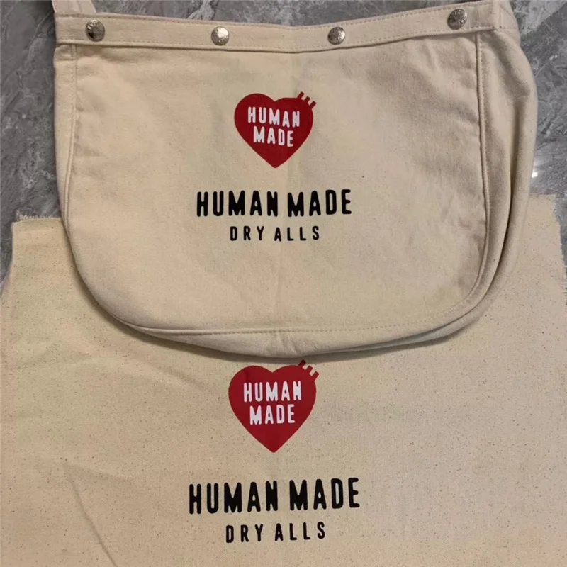

Human 2022fw High Quality Made Men Bag 1:1 Real Version Canvas Cartoon Duck Print Backpacks Embroidery Women Cute Bags