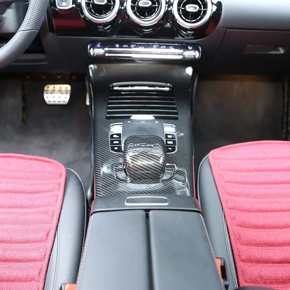 

Carbon Fiber Style ABS Car Center Console Protective Frame Trim for Mercedes Benz A Class W177 2019