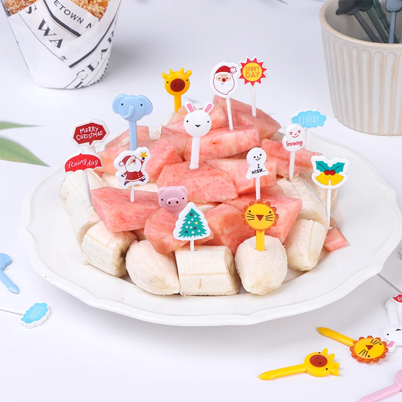 

Animal Fruit Fork Food Grade Plastic Mini Cartoon Kids Cake Fruit Toothpick