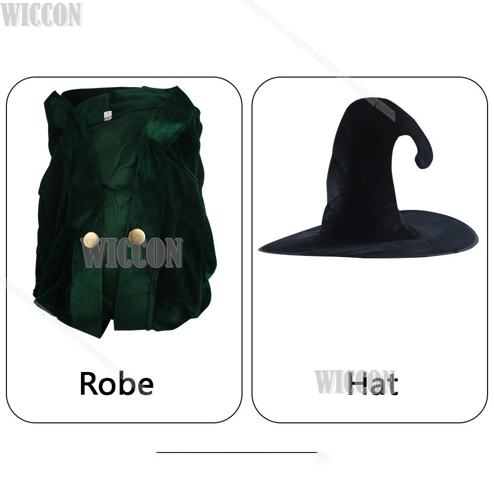 Волшебный мир ведьма профессор MccGoonaagalll зеленый костюм Косплей длинный халат