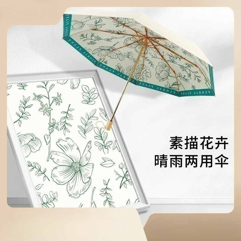 

Color Glue Umbrella Sun Block UV Protection Retro Clear Umbrella