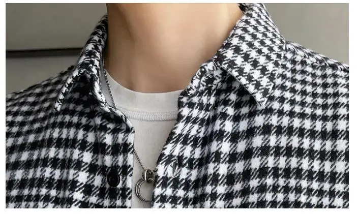 Spring and Autumn New Men's Plaid Long Sleeve Shirt Slim Young Handsome Korean Version All-match Men's Casual Shirt Jacket M-4XL