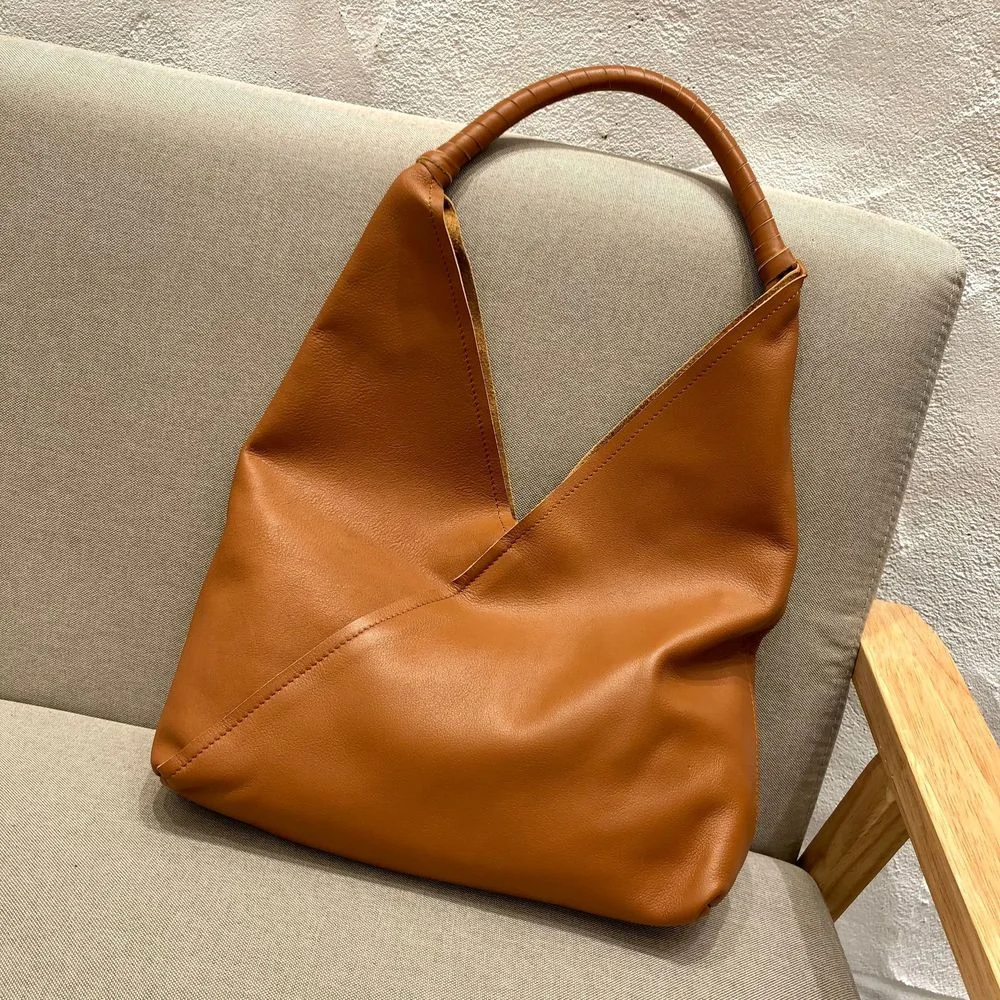 

Роскошный тоут ручной работы из натуральной кожи для женщин, кошельки и сумочки, элегантная женская офисная сумка из мягкой воловьей кожи ч...