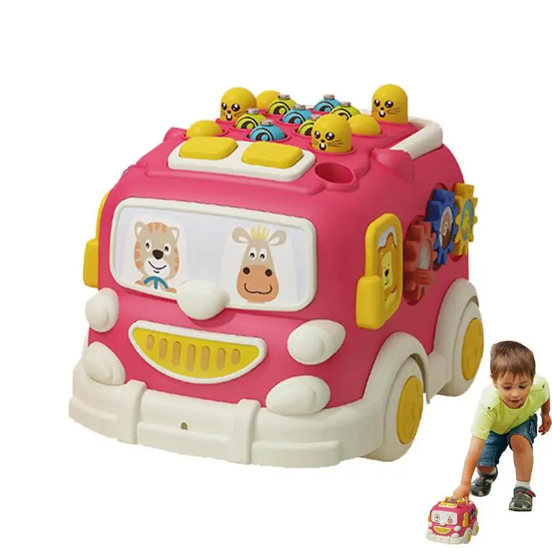 

Электрический музыкальный автобус, игрушка для малышей, многофункциональный автомобиль, игрушечное пианино для рыбалки, музыкальные огни ...