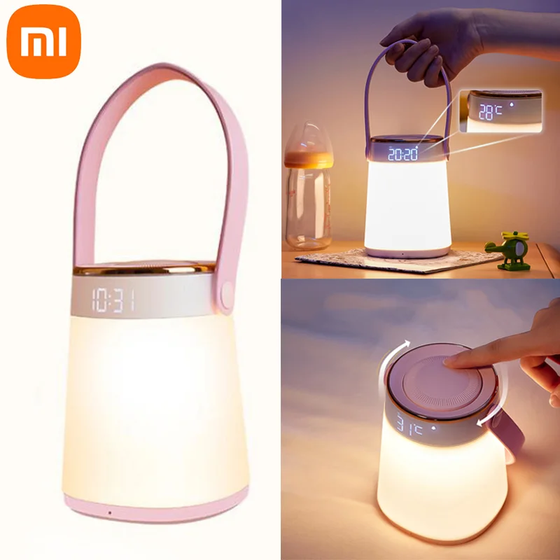 

NEW2022 xiaomi mijia Clock timing temperature display Stepless dimming led Rechargeable night light From xiaomi youpin midea