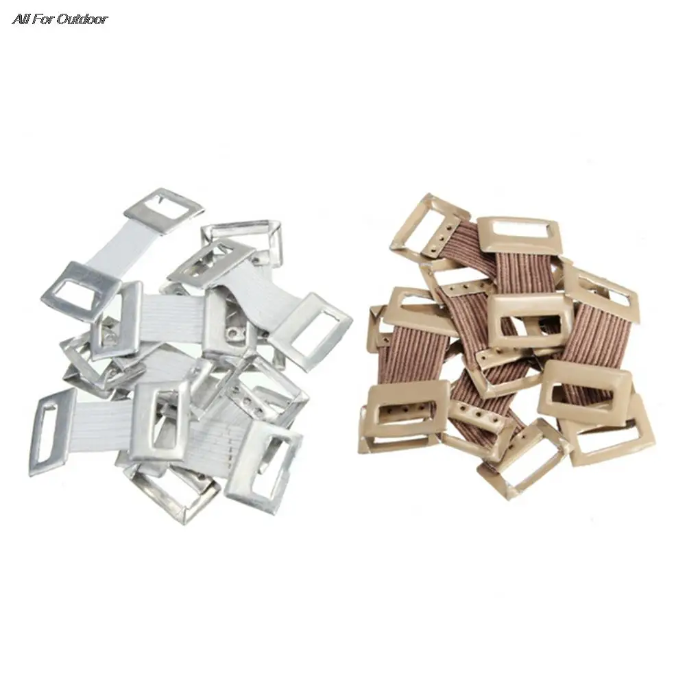 

10PC/Bag White Coffee Replacement Elastic Bandage Wrap Stretch Metal Clips Fixation Clamps Hooks First Aid Kit for Outdoor