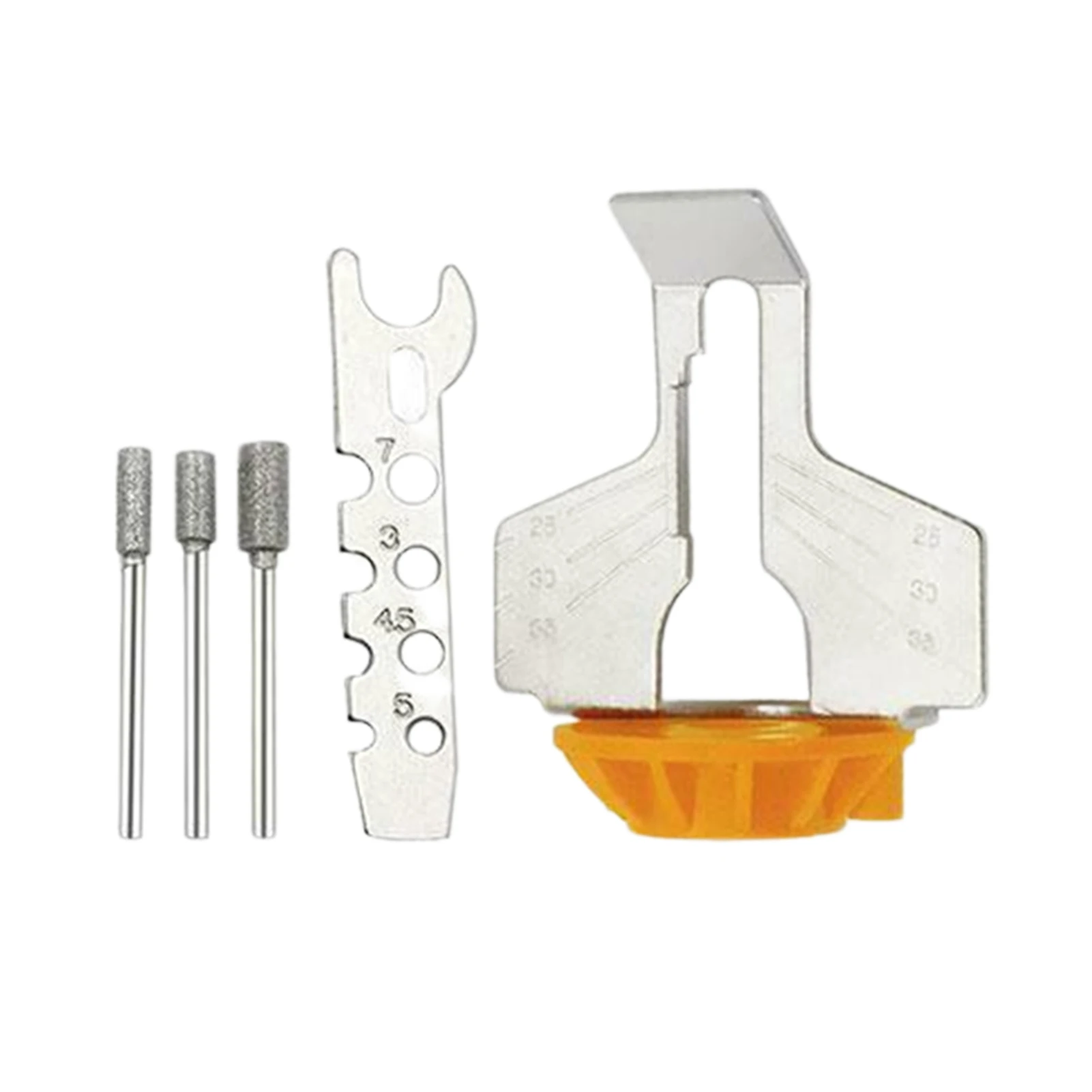 

Chain Saw Sharpening Kits 5pcs Chainsaw Sharpening Kit Chain Saw Sharpen Tool Set With 3 Size Diamond Sharpening Wheels Angle