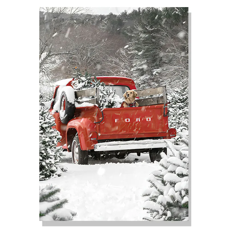 

Настенная картина "Рождественский красный автомобиль"