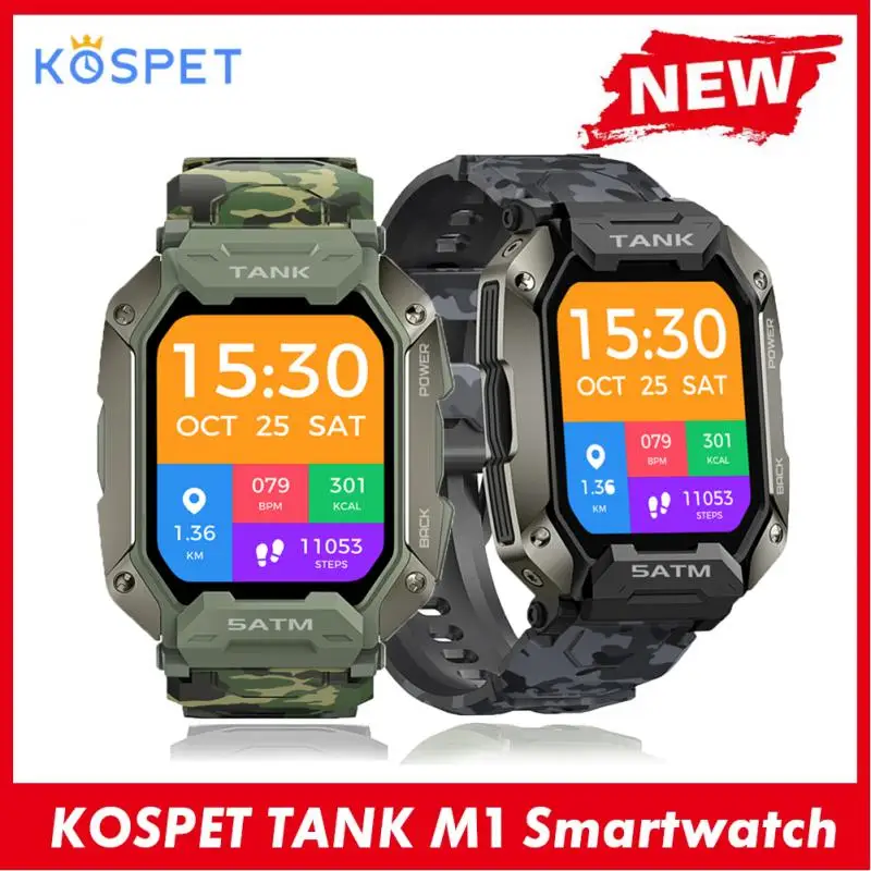 

KOSPET TANK M1 Smartwatch 1.72'' Full-touch Screen 5ATM IP69K Waterproof Sports Rugged Watch Heart Rate Monitor Smart Watch Men