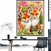 scenic animal fox diy 5d diamond painting full drill square round embroidery mosaic art picture of rhinestones home decor gifts