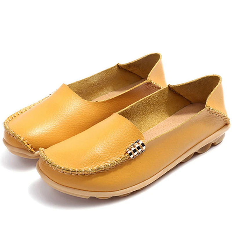 

Flat Shoes Women Slip On Shoes For Women's moccasins Genuine Leather Loafers Women Flats Ladies Shoes Plus Size Sapato Feminino