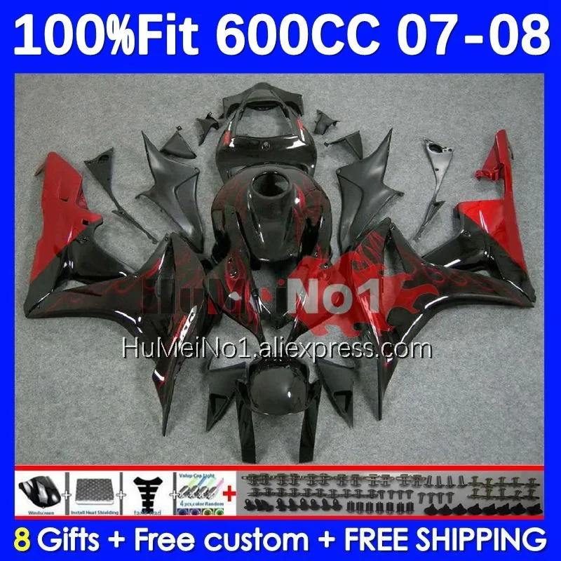 

Injection For HONDA CBR 600 RR CC 600RR 600F5 Red flames CBR600RR 36No.6 CBR600F5 600CC CBR600 RR F5 2007 2008 07 08 Fairing