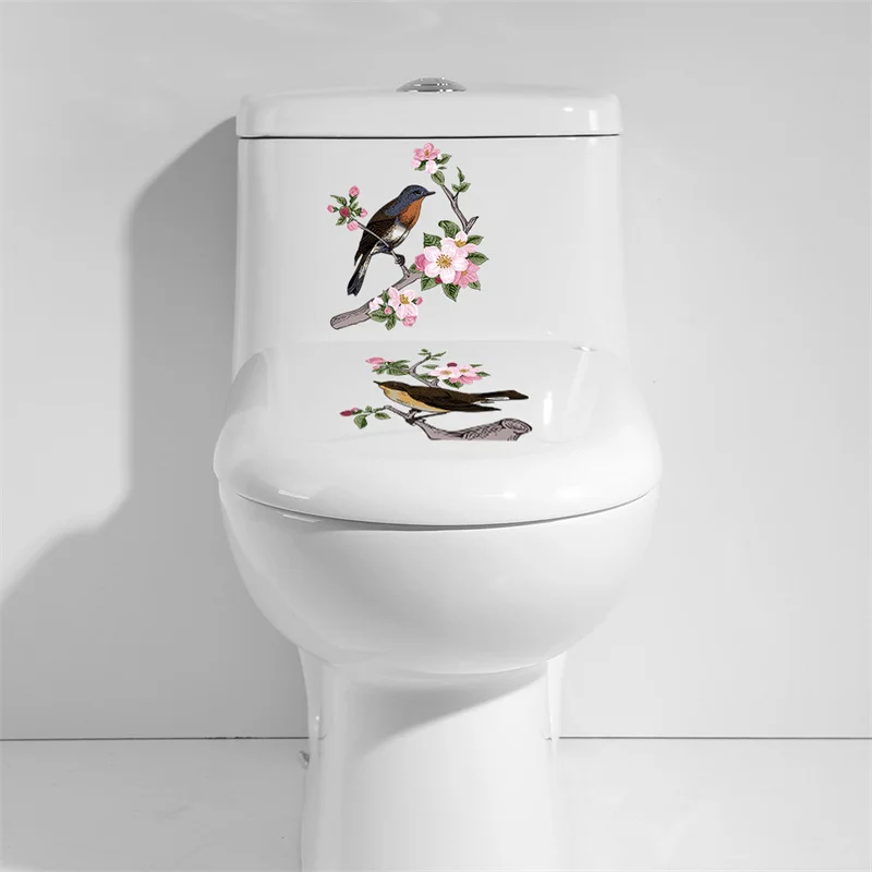 

Creative Aesthetic Vinyl Flowers Funny Interesting Toilet Wall Sticker Bathroom for Home Decor Decal Poster Background Stickers