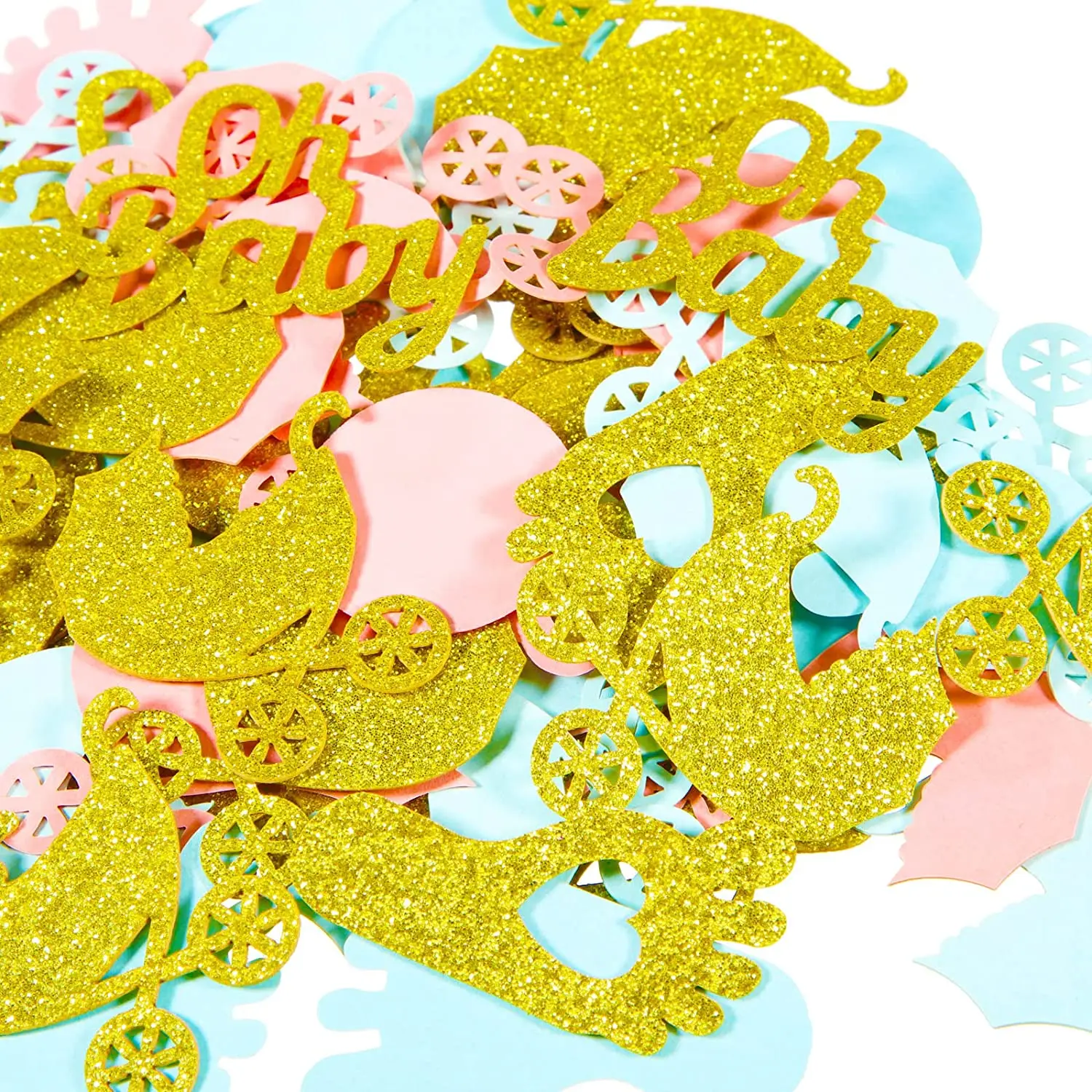 

200pcs Baby Carriage Confetti Glitter Gender Reveal Party Pink Blue Stroller Table Confetti for Baby Shower Party Oh Baby Decors
