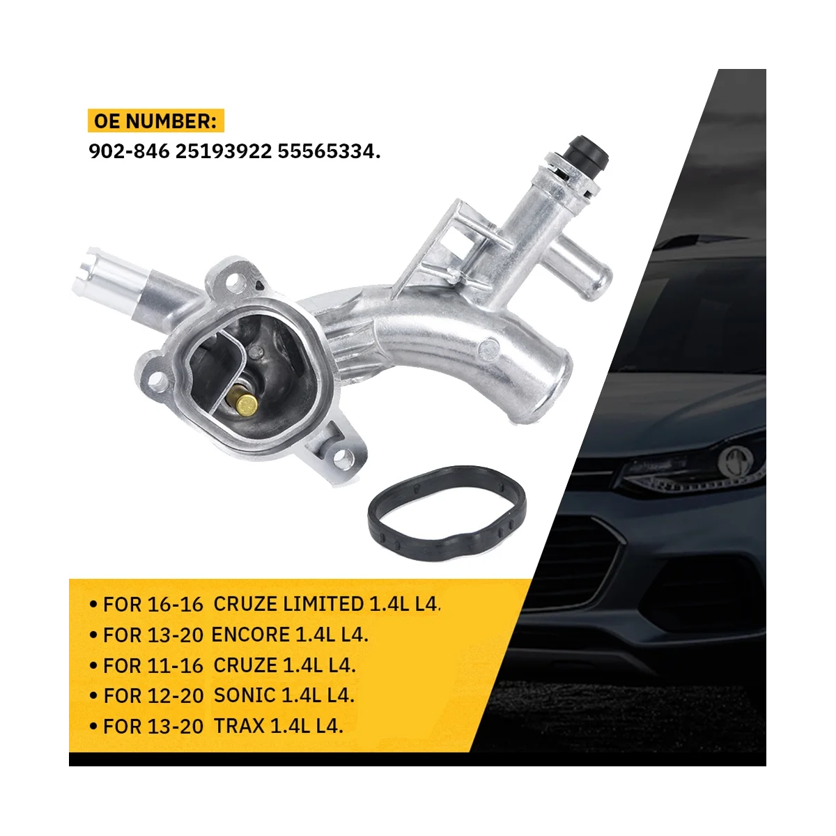 Корпус водяного насоса с термостатом 25193922 подходит для Cruze Sonic Encore 1 4 T 55565334 1338030