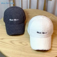 lamb wool hat women s all match fashion plush peak cap baseball cap best selling 2022 visor hat fashion visor
