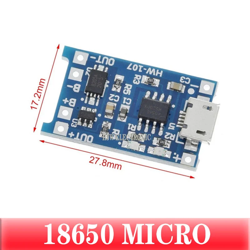1 шт. зарядная плата TP4056 с разъемом type-c/Micro USB 5 В 1A 18650