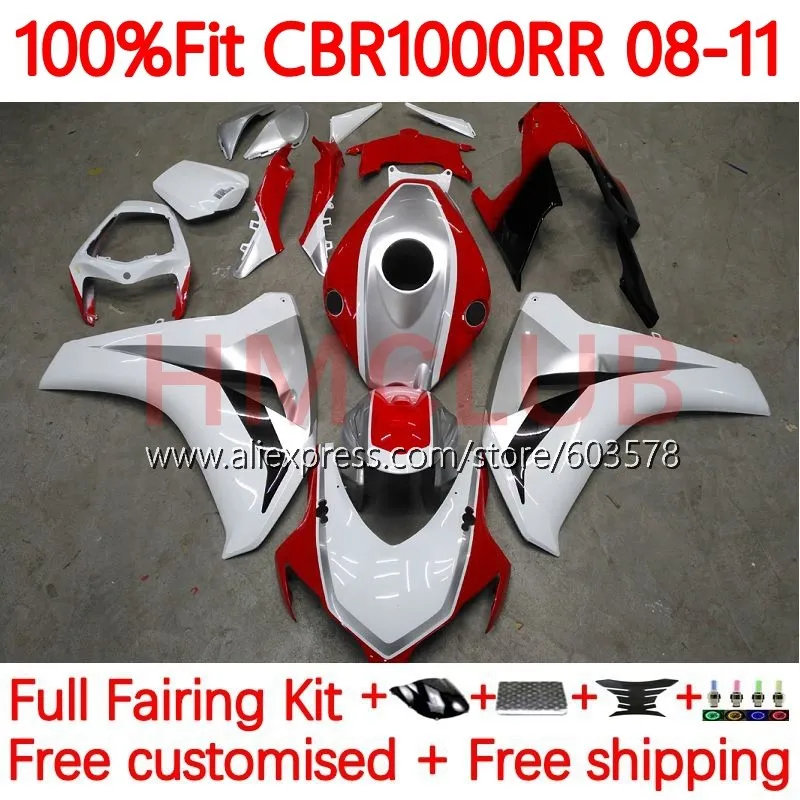 

Инъекция для HONDA CBR1000 CBR 1000 RR CC CBR1000RR 2008 2009 2010 CBR 1000RR 08 09 10 11 обтекатель OEM 113No. 2011 красный белый