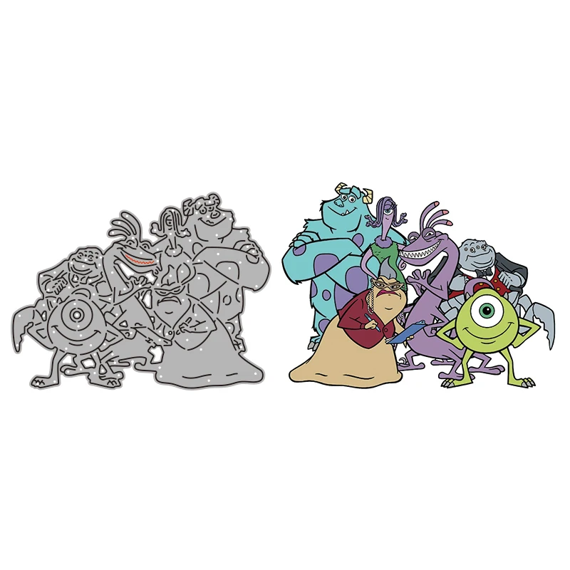 

Bundle Monsters University Cutting Dies Disney Monsters Die Cut For DIY Scrapbooking Paper Cards Decorative Craft Dies New 2022