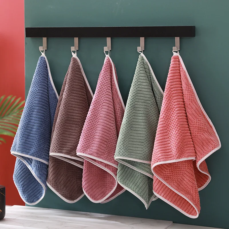 

High-End Home Facecloth Coral Velvet Thickened Absorbent Present Towel Wholesale