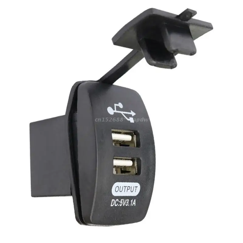 

Car Charger Dual USB Port Charger Socket 12V/24V Quick Charge With Waterproof Panel Power Switch for Marine Boat 5V 3.1A