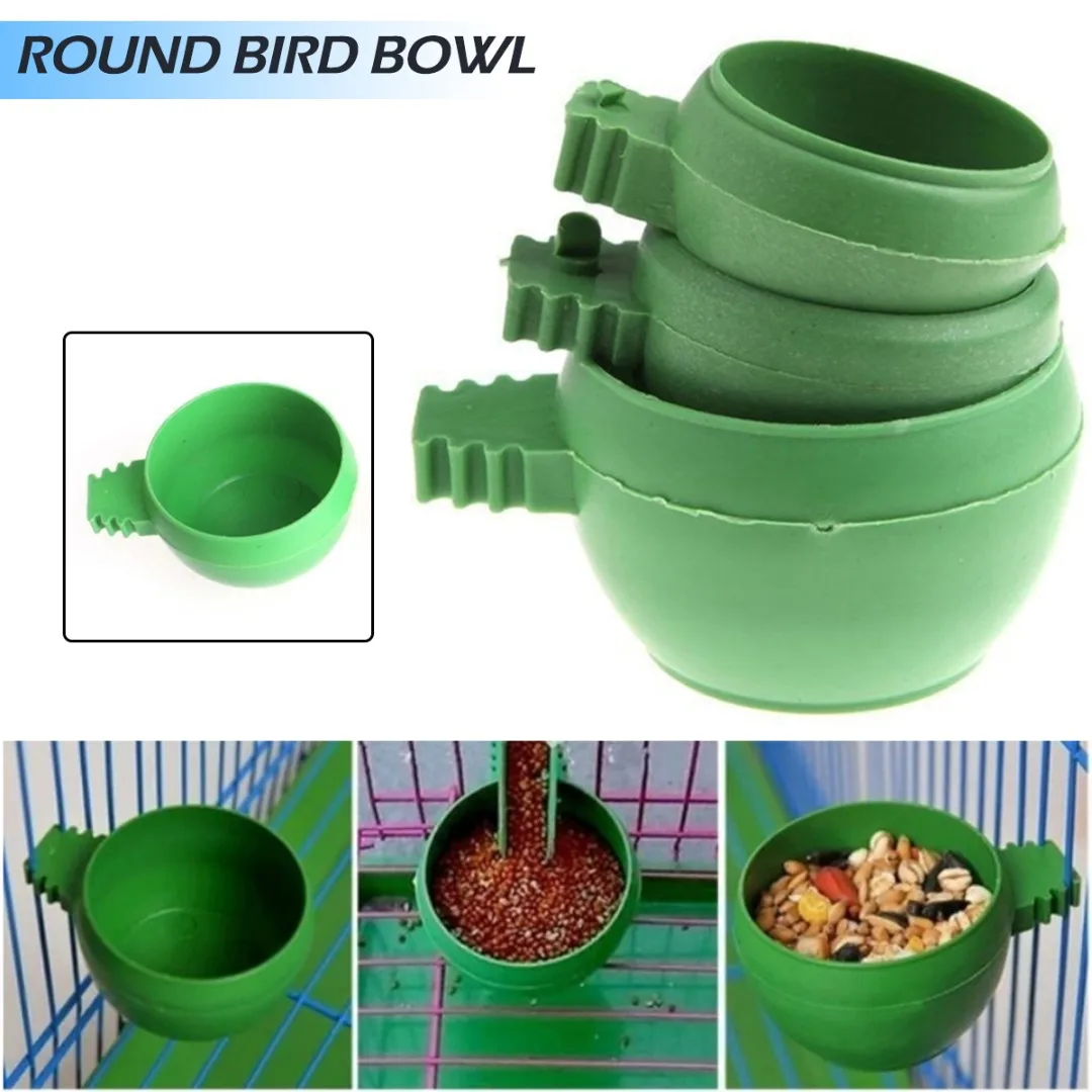 

1pc Mini Bird Parrot Food Bowl Durable Plastic Feeder Portable Birds Cage Hanging Feeding Cup Holder Accessories