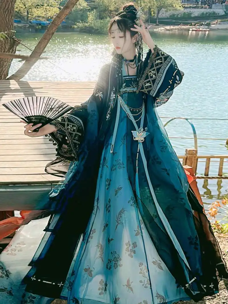 Фото Новый карнавал, Хэллоуин, косплей Hanfu, женская мода, восстанавливающая ветру юбка длиной до груди, повседневная фея, лето №1