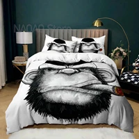 gentleman monkey bedding set for bedroom soft comforter duvet cover bedspreads for bed linen quilt cover with pillowcase