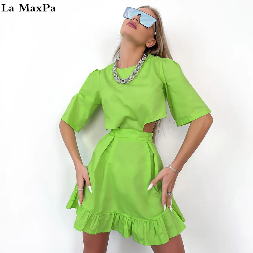 

Элегантные повседневные платья с оборками и рукавами «летучая мышь», Женские однотонные свободные Простые Вечерние платья, летние женские ...