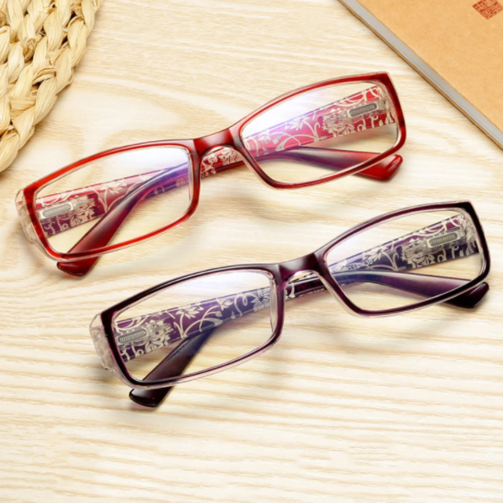 

Women Portable Flowers Elegant Anti-Blue Light Eyeglasses Ultra Light Frame Eye Protection Reading Glasses