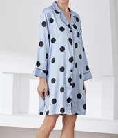 new design female women robe one piece pajama shirt sleepwear dot printing nightgown nightsuit