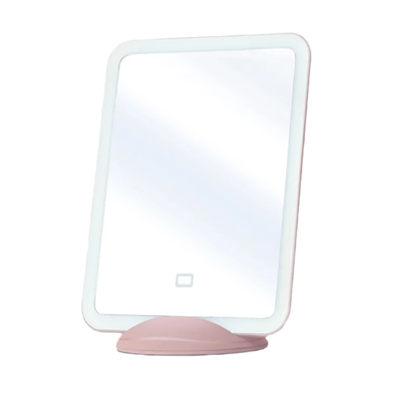 

LED Touch Screen Makeup Mirror Cosmetic Mirror USB Rechargeable Portable Stand For Tabletop Bathroom Bedroom Travel
