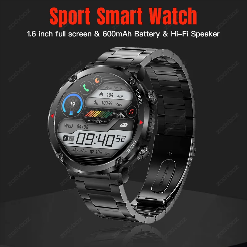 

2023 New Smart Watch Men 1.6‘’ HD Display 600mAh Battery Sport Watches Voice Calling IP68 Waterproof Smartwatch For Android iOS