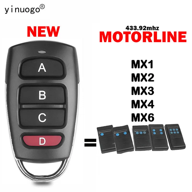 

For MOTORLINE MX2 MX4 MX6 MX1 MX3 Garage Door Remote Control Duplicator 433.92MHz Fixed Code Electric Gate Control Garage Opener