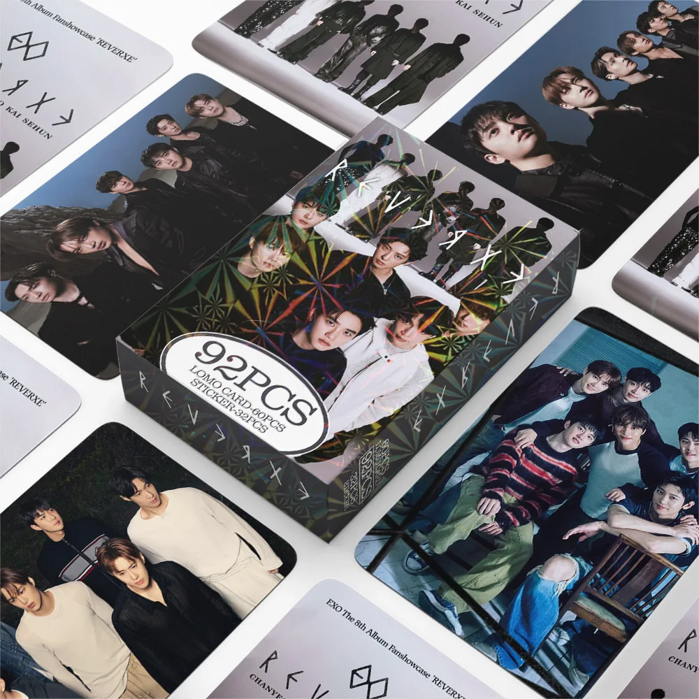 Фото В наличии 92 маленькие карточки EXO, новые фотокарточки из коллекции REVERXE, коллекционные LOMO-карточки, HD-фотокарточки и стикеры. №1
