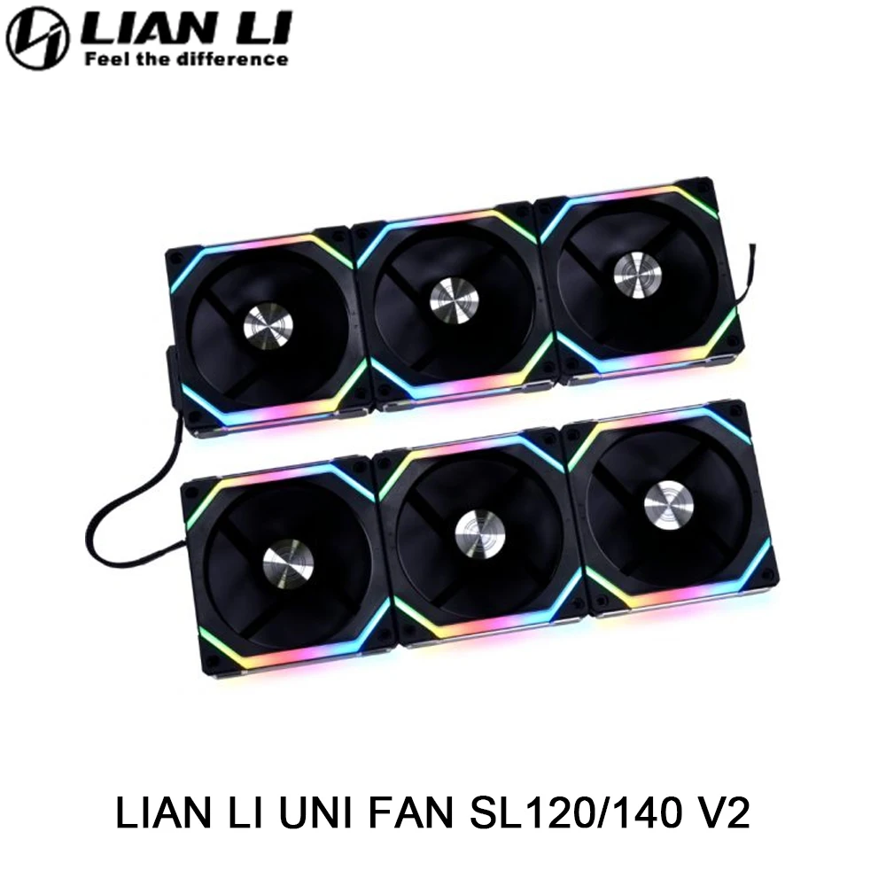 Вентилятор LIAN LI UNI SL120/140 V2 ARGB без кабеля, модульный охлаждающий вентилятор с системой «Ромашка», кулер для воды и воздуха с синхронизацией AURA SYNC