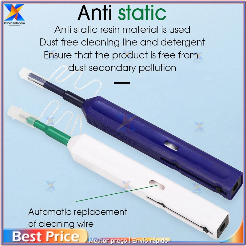 

A 10PCS/lot FTTH High Cleanliness Optical Fiber Pen Tool 2.5mm LC MU 1.25mm SC FC ST LC Connector Optical Smart Cleaner