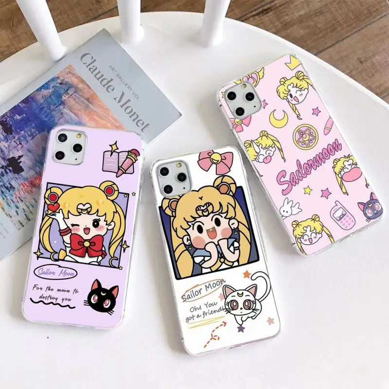 

Sailor Moon Tsukino Usagi Phone Case For iphone 13 12 11 Pro Mini XS Max 8 7 Plus X SE 2020 XR Silicone Soft cover