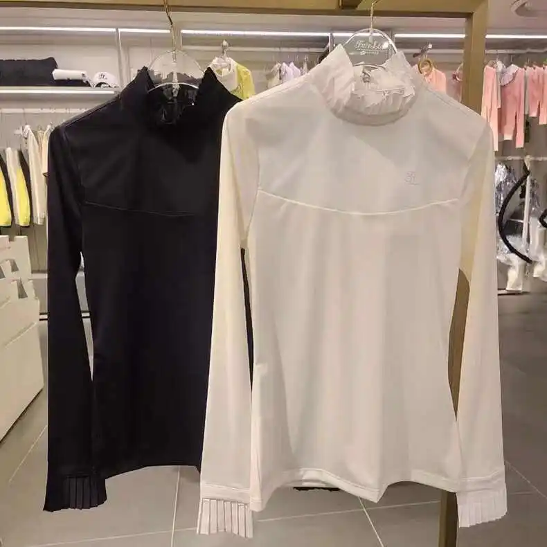 

Golf Clothing Women's Cute Lace Collar Long Sleeve Fashion Versatile Under Shirt Top Golf Wear for Women