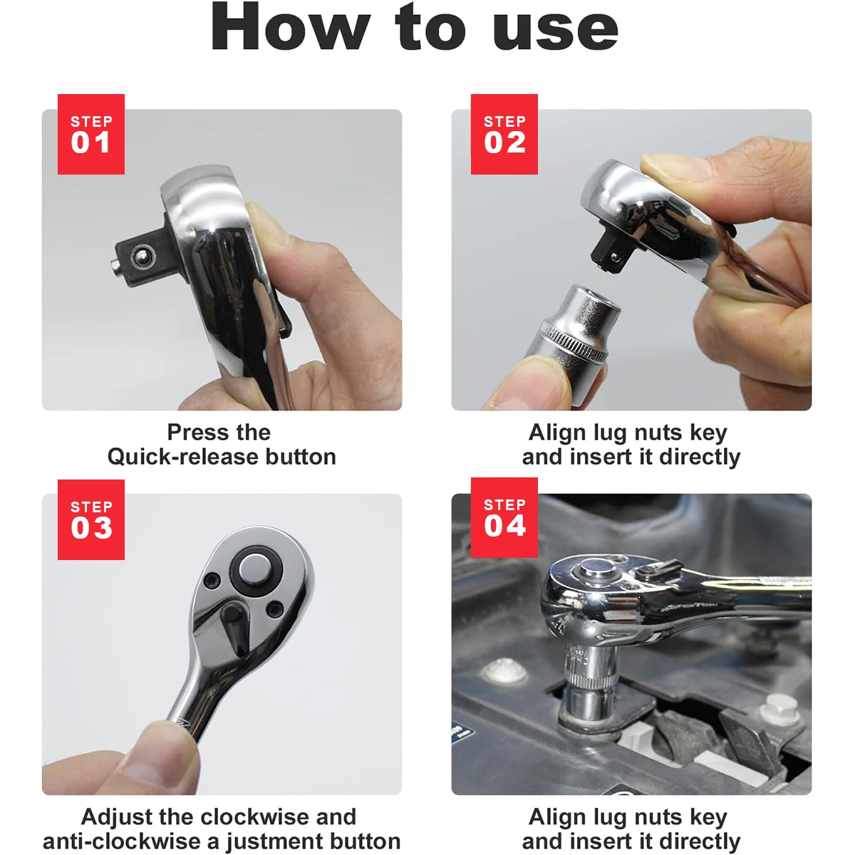 Набор Из 3 Предметов Двусторонняя Быстросъемная Мини-ручка С Шарнирным