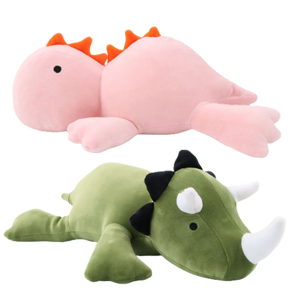 

38cm Dinosaur Weighted Plush Toy Cartoon Pink Green Dinosaur Cute Soft Stuffed Animal Pillow For Kid Christmas Birthday Gift