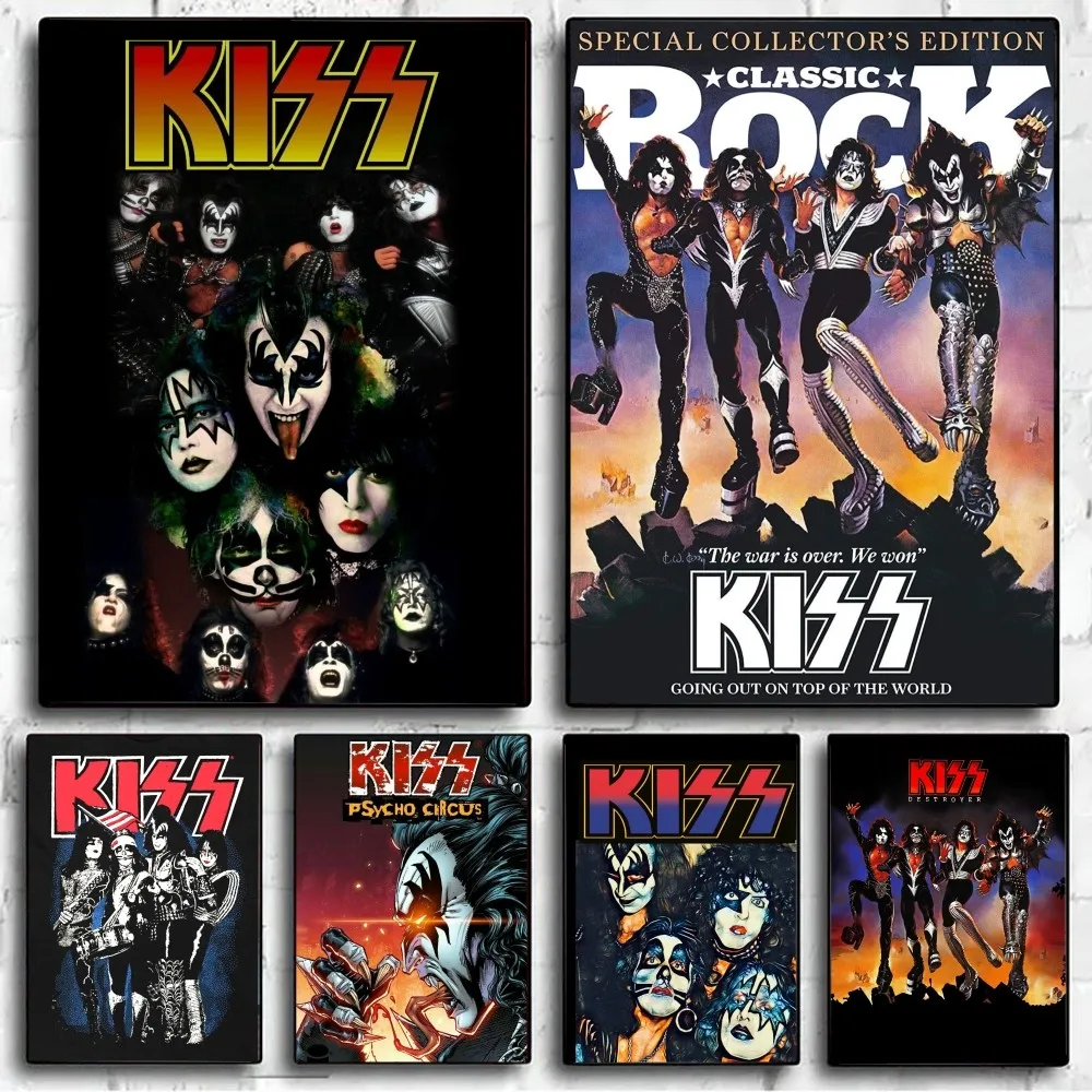 Отображение группы рок в бумаге из крафт-бумаги винтажный без рамки для бара