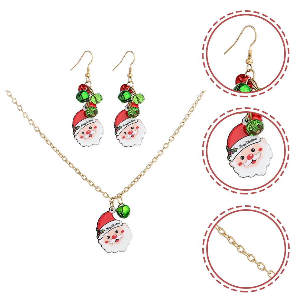 

1 Set Santa Claus Necklace Festival Santa Claus Earrings Christmas Christmas Gift