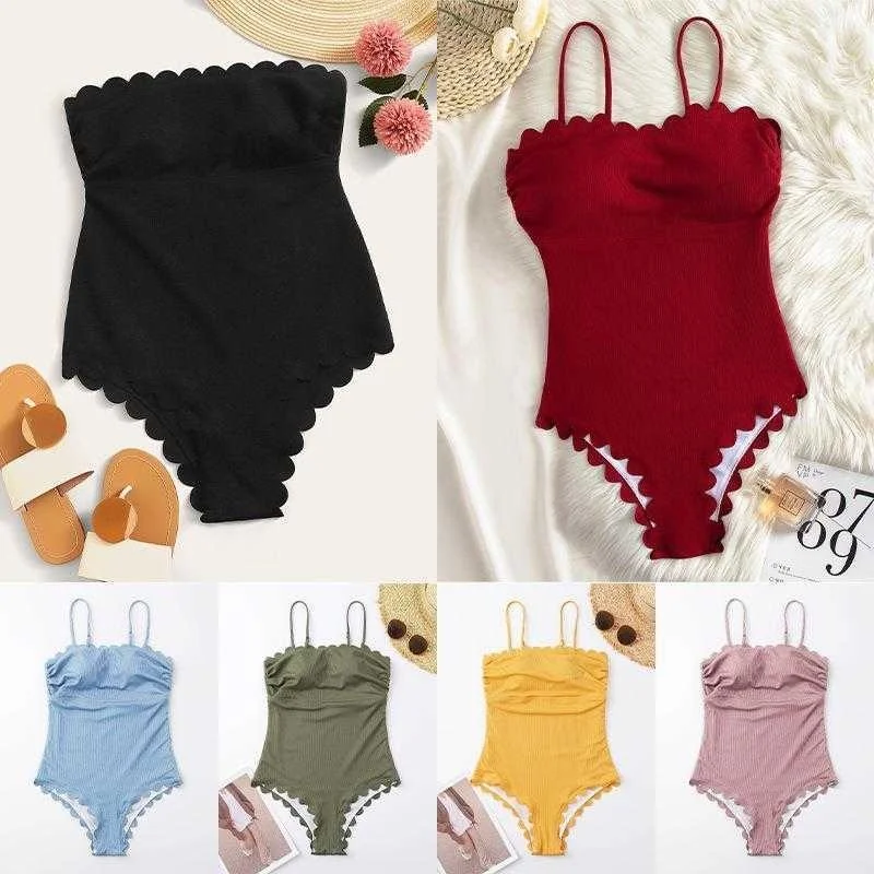 

Swimwear Womens Slimming Wavy One Piece Swimsuit Summer Sexy Beach