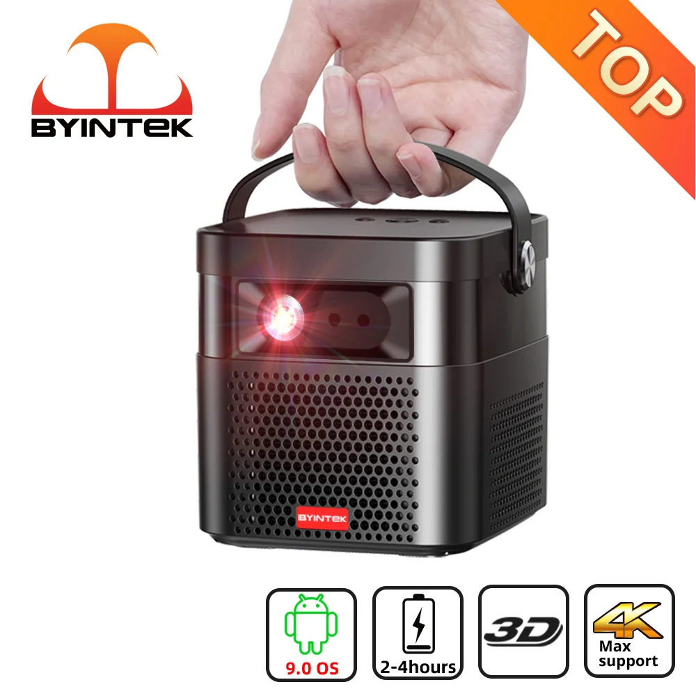 

BYINTEK U70 Rechargeable Smart 3D 300inch Android WiFi Portable 1080P LED DLP Mini Projector Full HD For 4K Cinema Smartphone